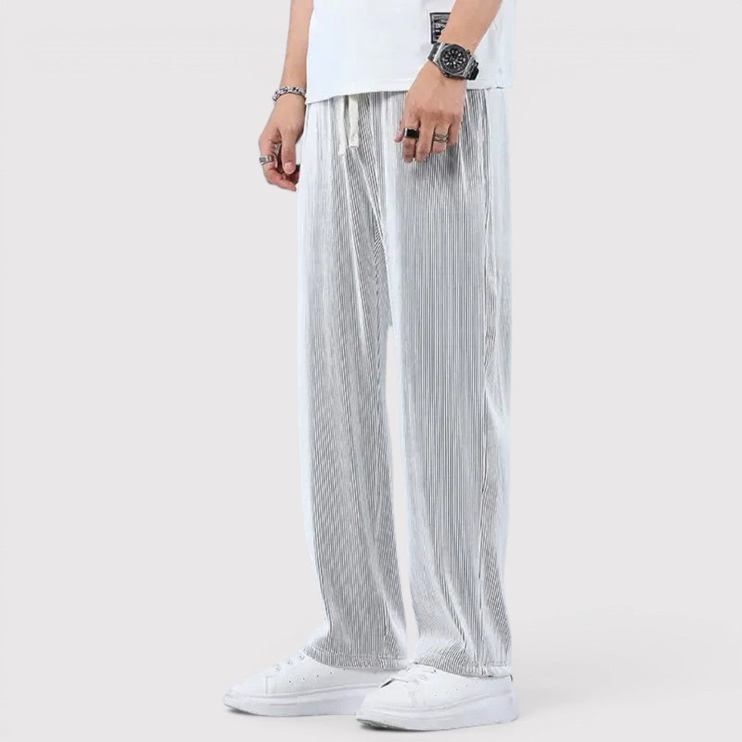 Michael Sydney men's striped pants, front view
