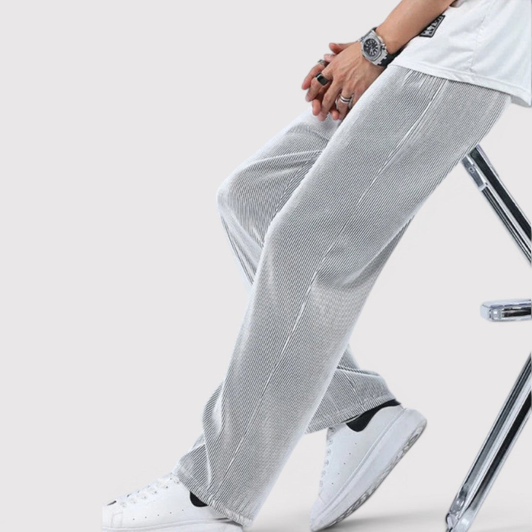 Michael Sydney men's striped pants, front view