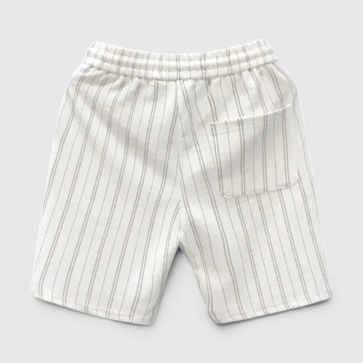 Michael Sydney men's striped shorts with drawstring, front view