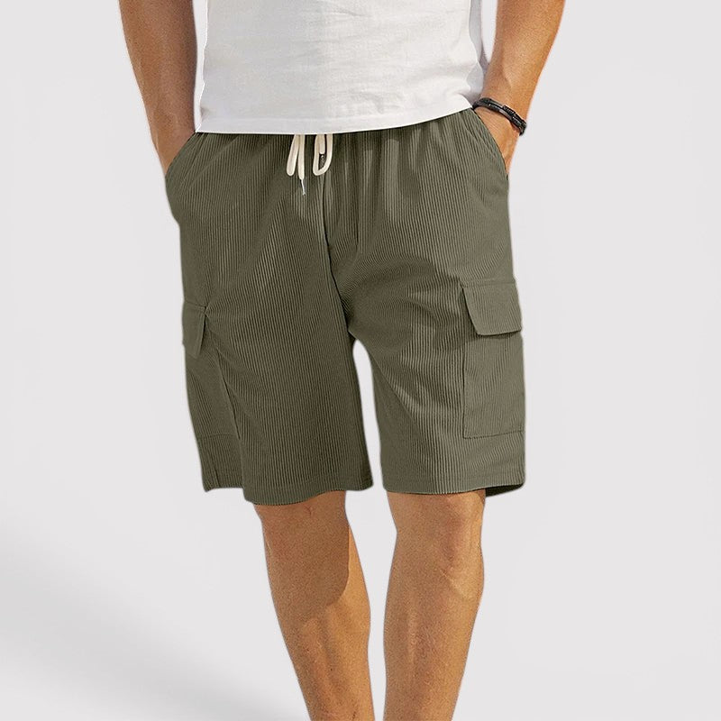 Michael Sydney men's fine ribbed shorts, front view