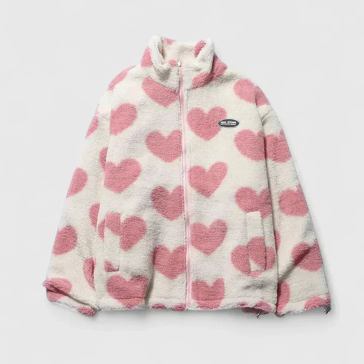 Nina™ | Heart Print Reversible Jacket