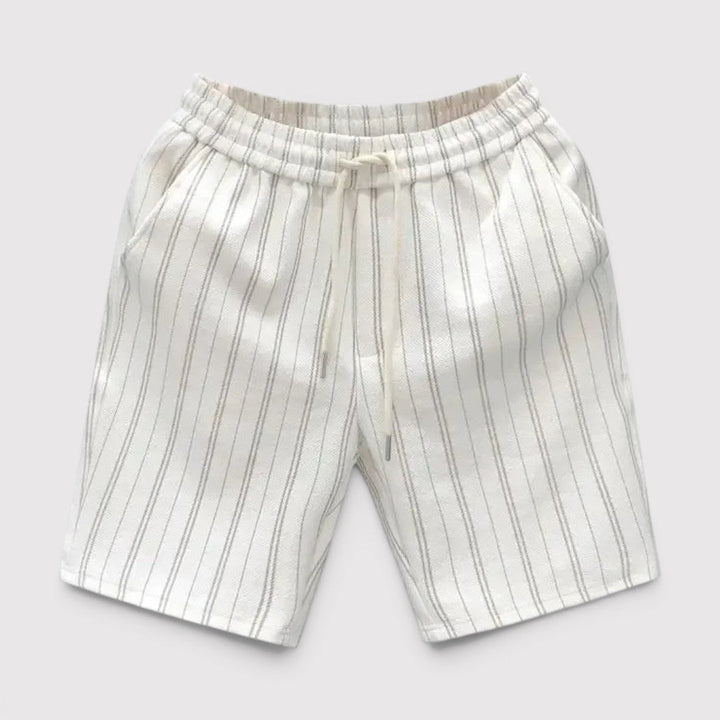 Michael Sydney men's striped shorts with drawstring, front view