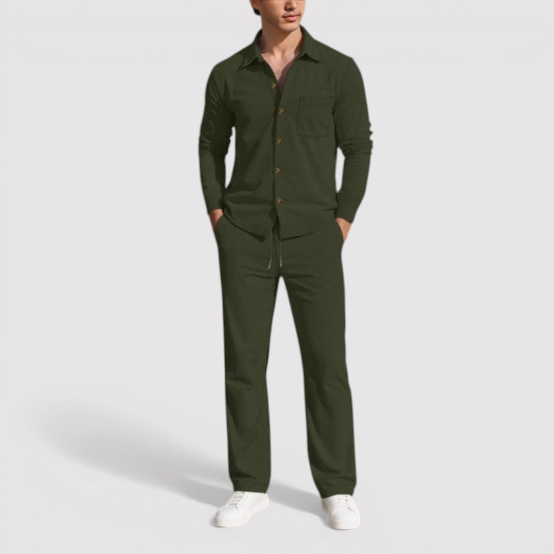 Michael Sydney men's shirt and pants set, front view