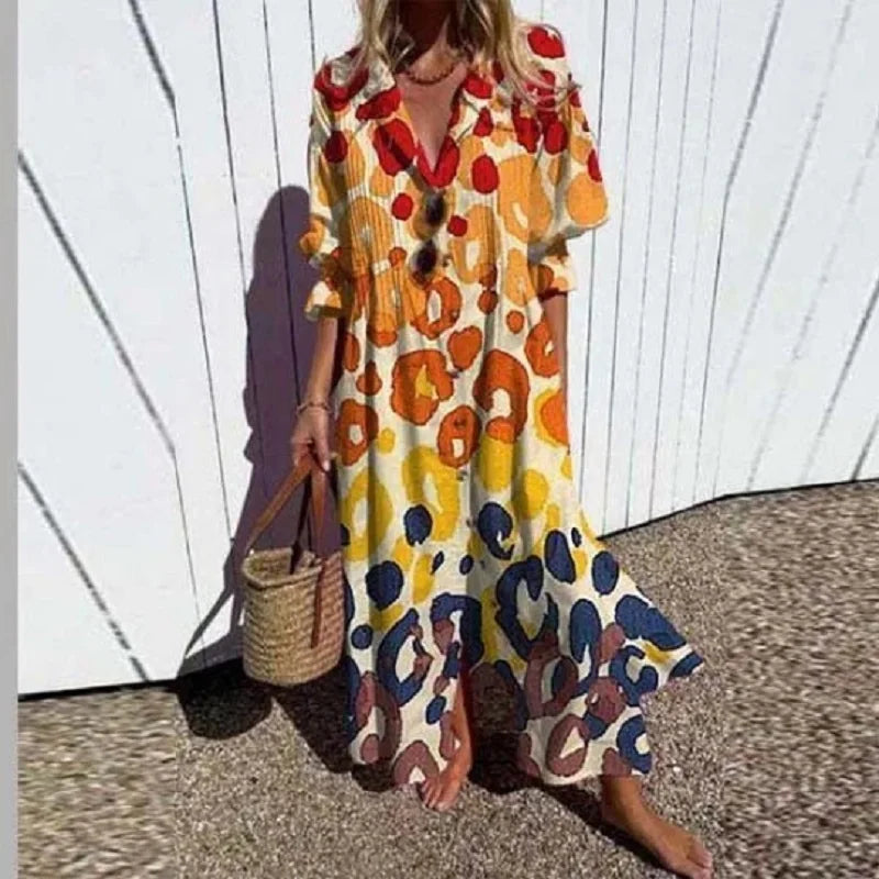 Gail™ | Leaf Print Maxi Dress