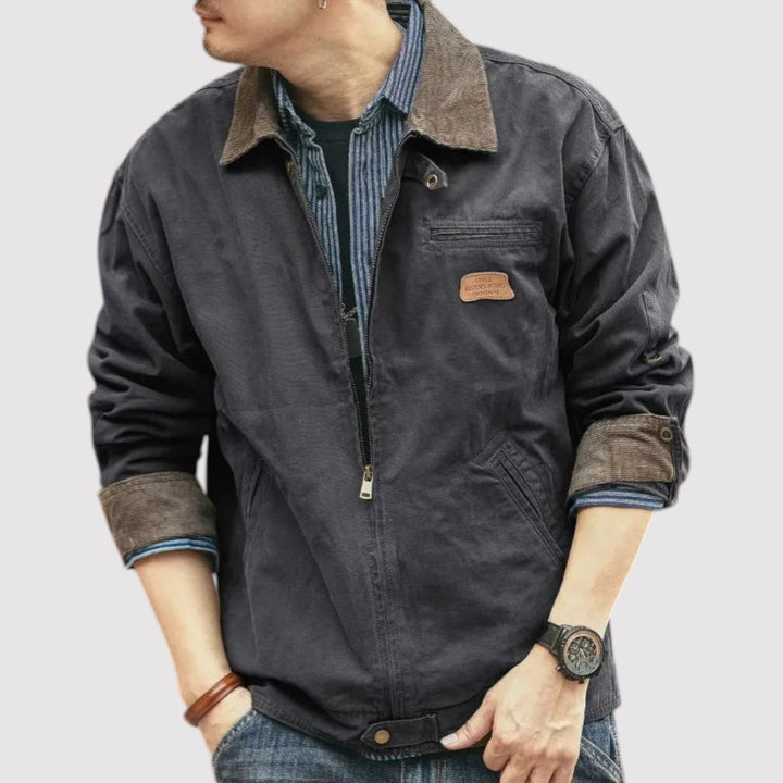 Michael Sydney men's vintage cargo jacket, front view