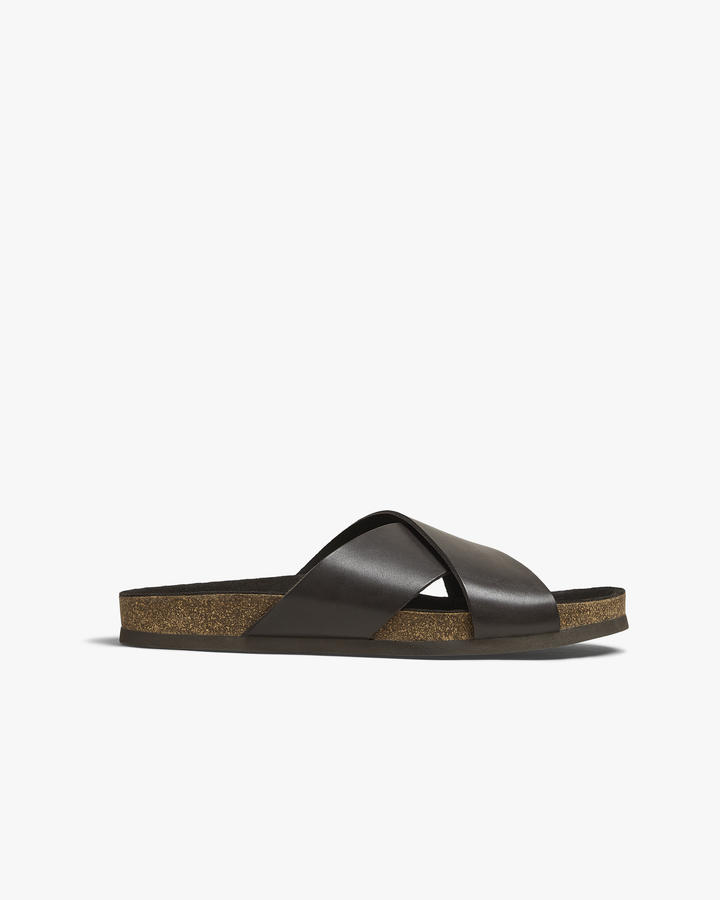 Michael Sydney men's dark brown sandal, front view