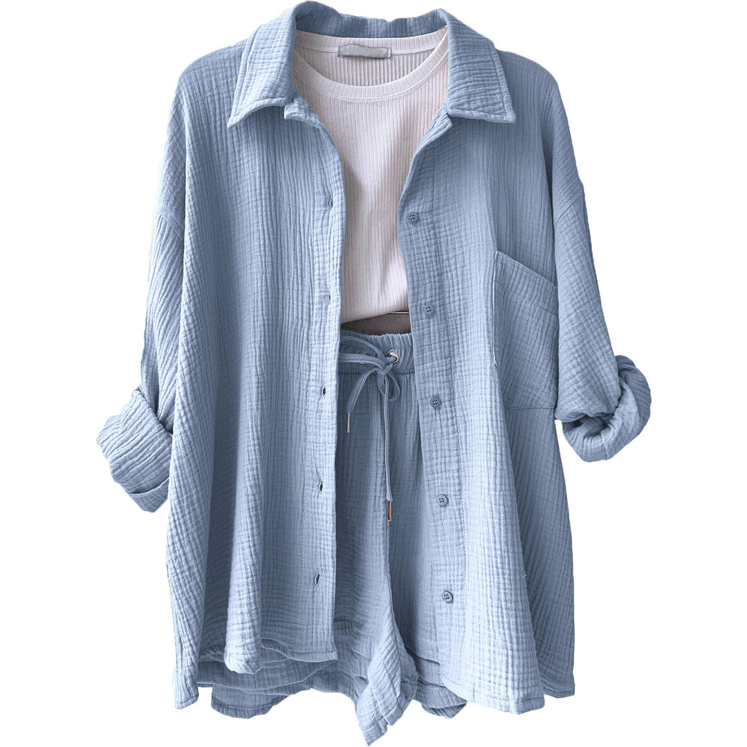 Crystal™ | Button Shirt & Shorts Set