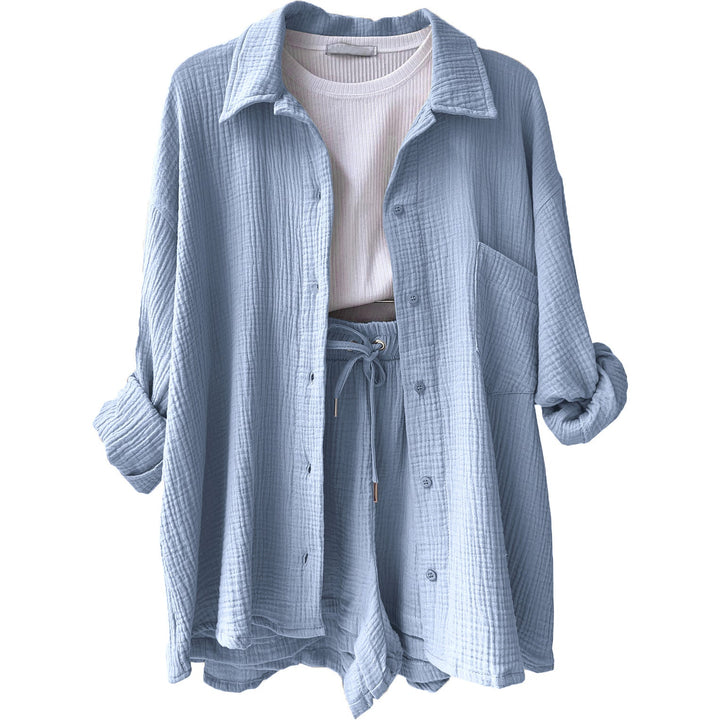 Crystal™ | Button Shirt & Shorts Set