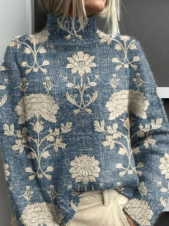 Ramona™ | Woodland Print Roll-Neck Jumper