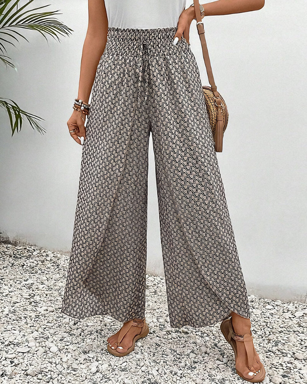 Jasmine™ | Wide Geometric Print Pants