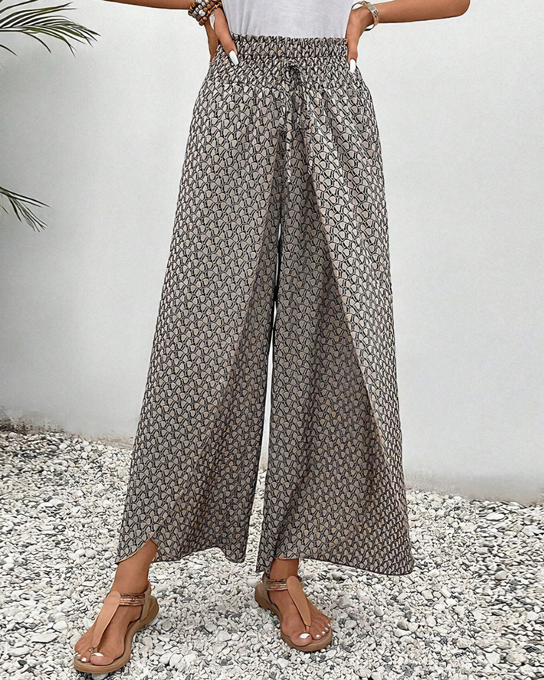 Jasmine™ | Wide Geometric Print Pants