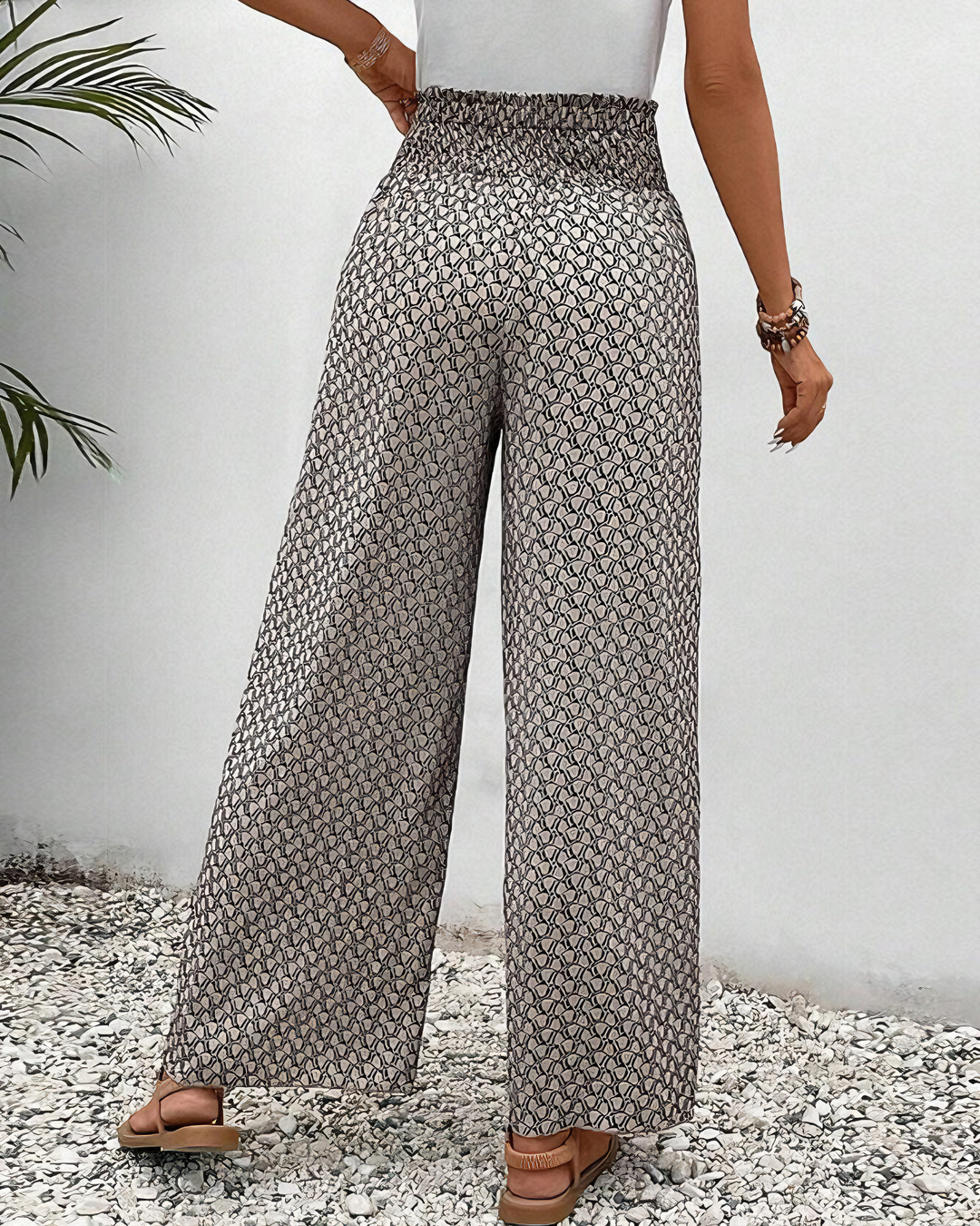 Jasmine™ | Wide Geometric Print Pants
