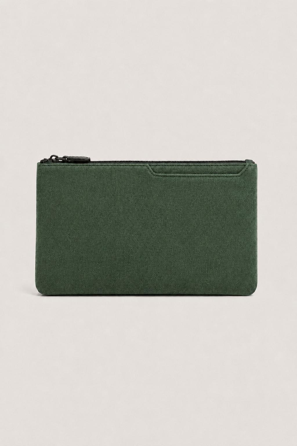 Michael Sydney men's dark green clutch bag, front view