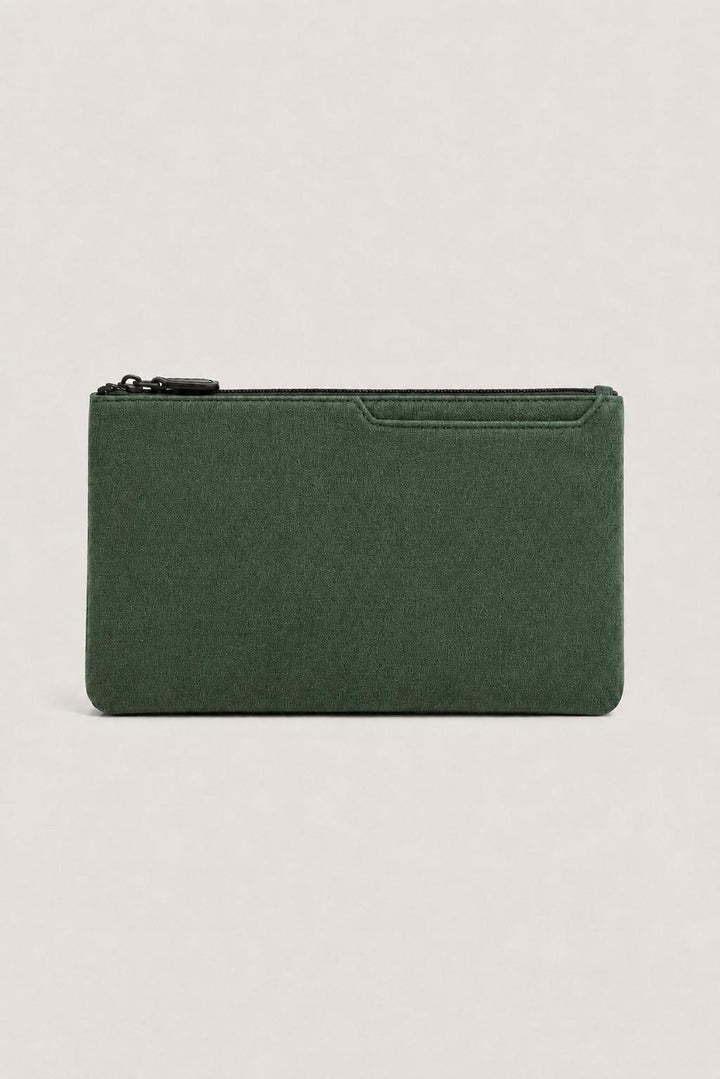 Michael Sydney men's dark green clutch bag, front view