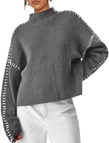 Shirley™ | Whipstitch Mock-Neck Jumper
