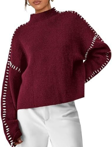 Shirley™ | Whipstitch Mock-Neck Jumper