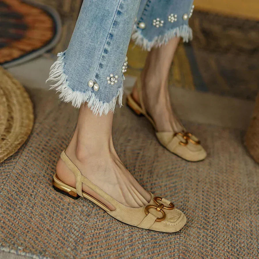 Ruth™ | Square-Toe Buckle Flats