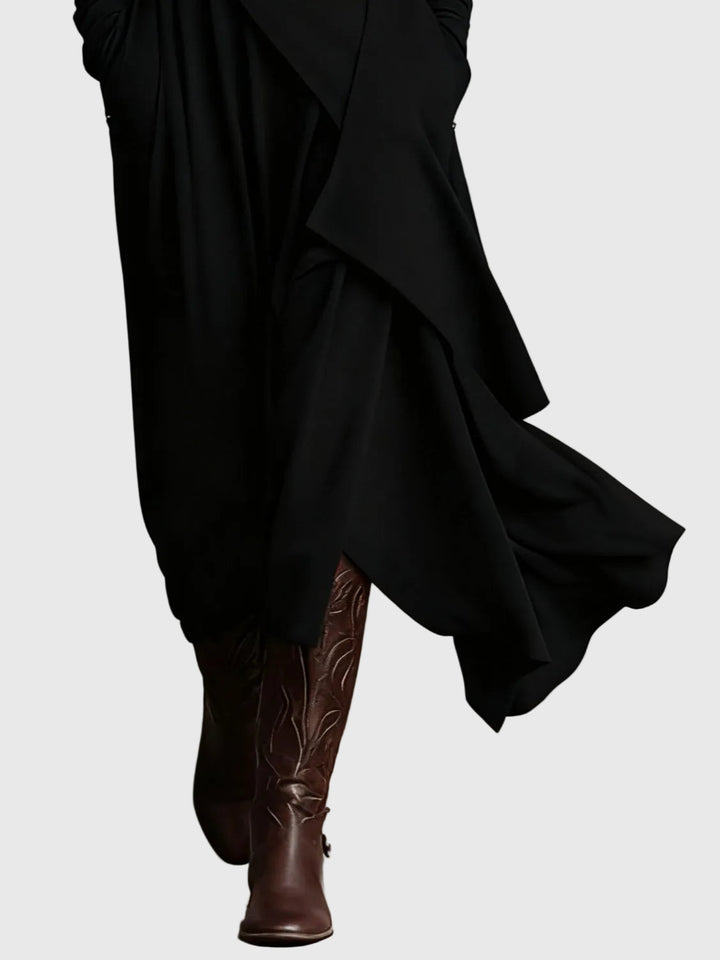 Nancy™ | Draped High-Neck Maxi Dress
