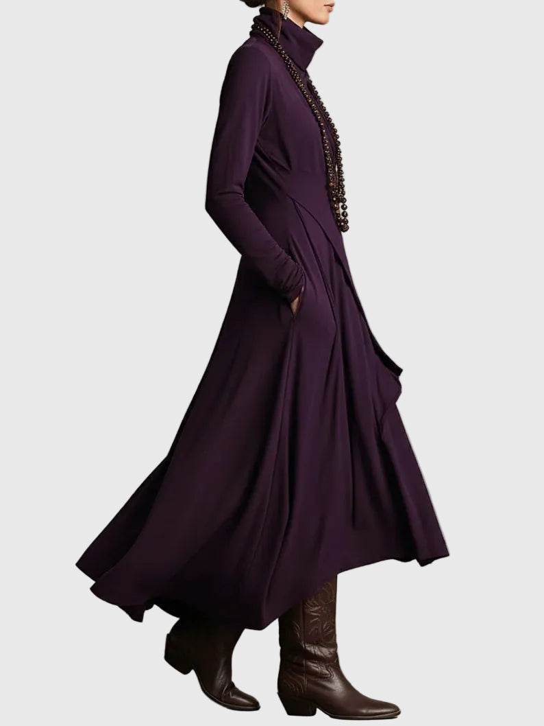 Nancy™ | Draped High-Neck Maxi Dress