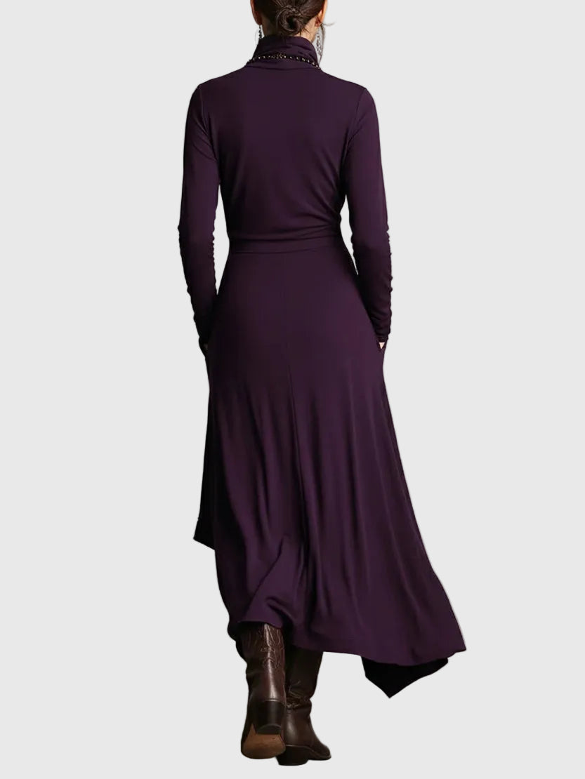 Nancy™ | Draped High-Neck Maxi Dress