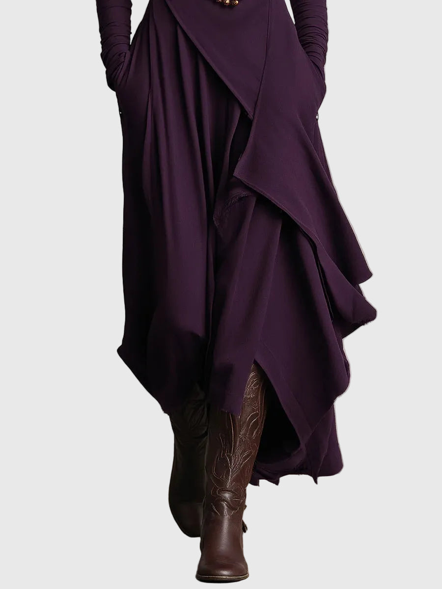 Nancy™ | Draped High-Neck Maxi Dress