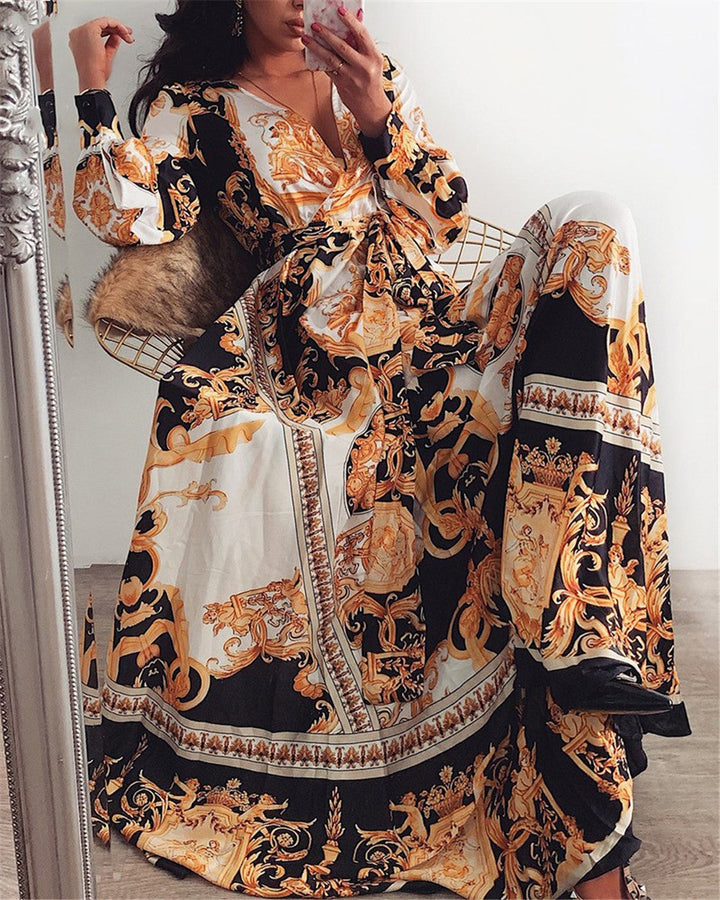 Eileen™ | Vintage Print Maxi Dress