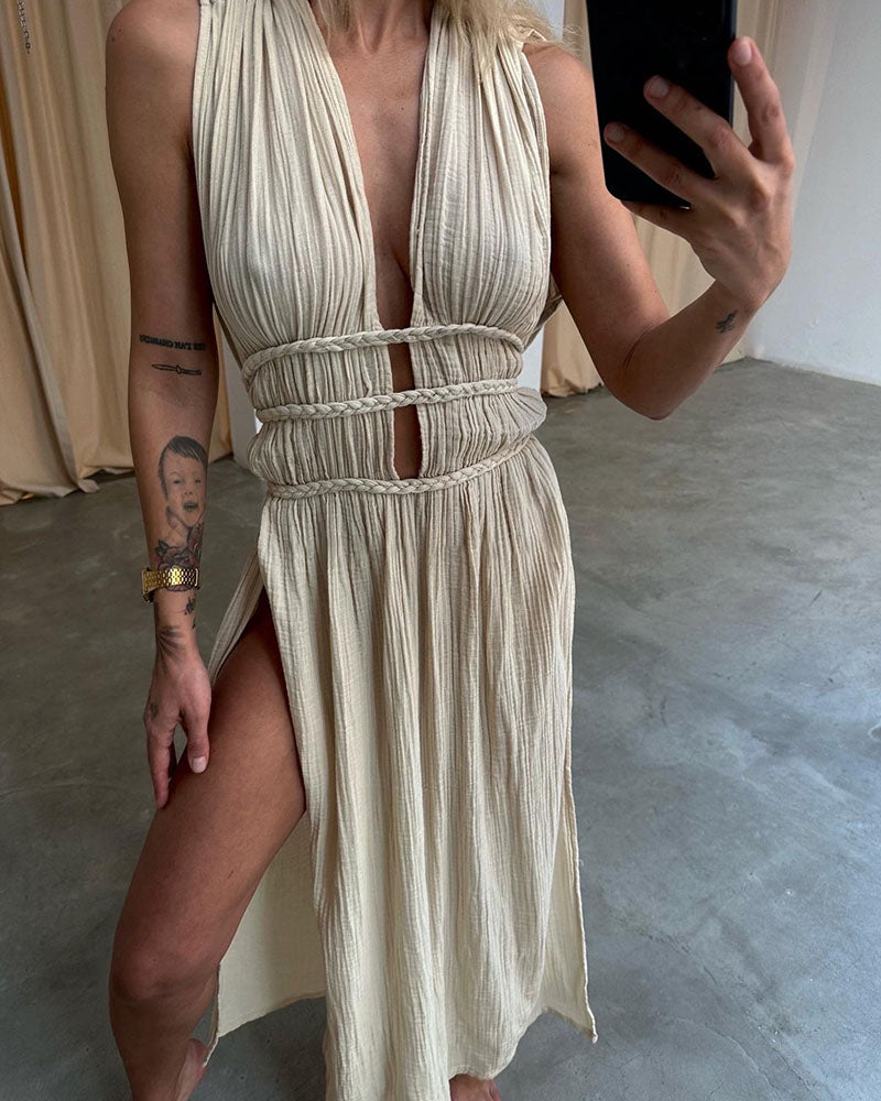 Pam™ | Textured Slit Dress