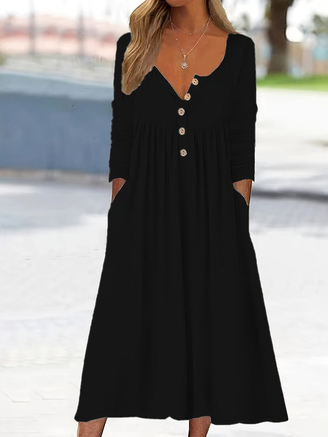 Tina™ | Button-Front Midi Dress