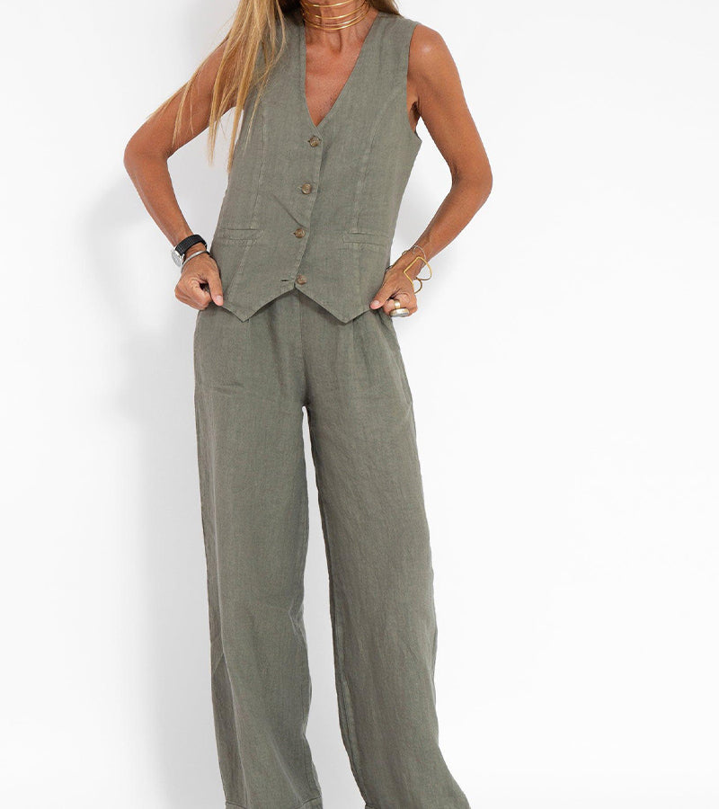 Natalie™ | Waistcoat & Wide-Leg Set