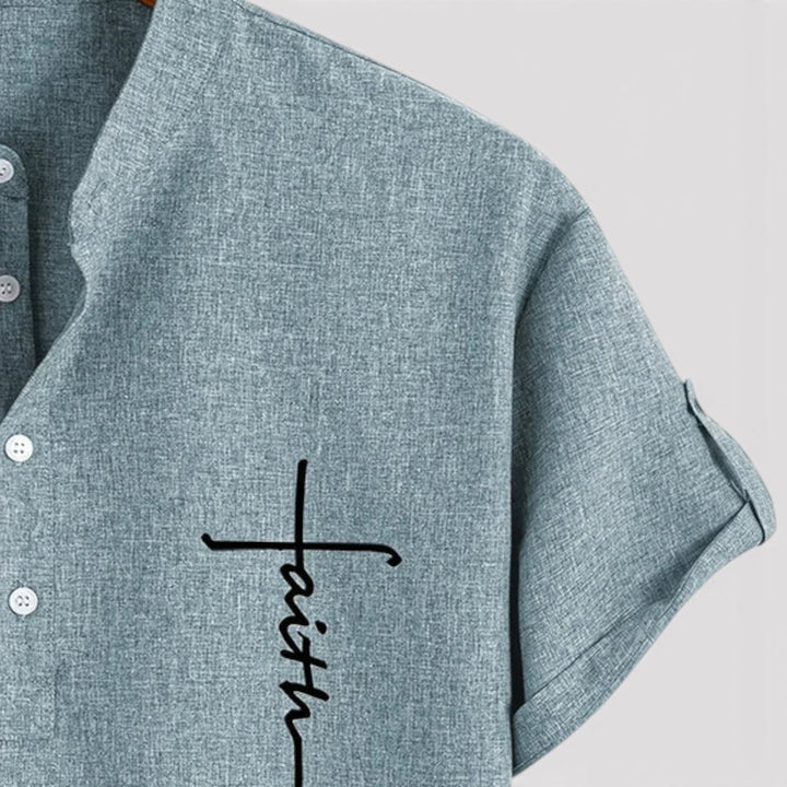 Michael Sydney men's lightweight collared shirt, front view