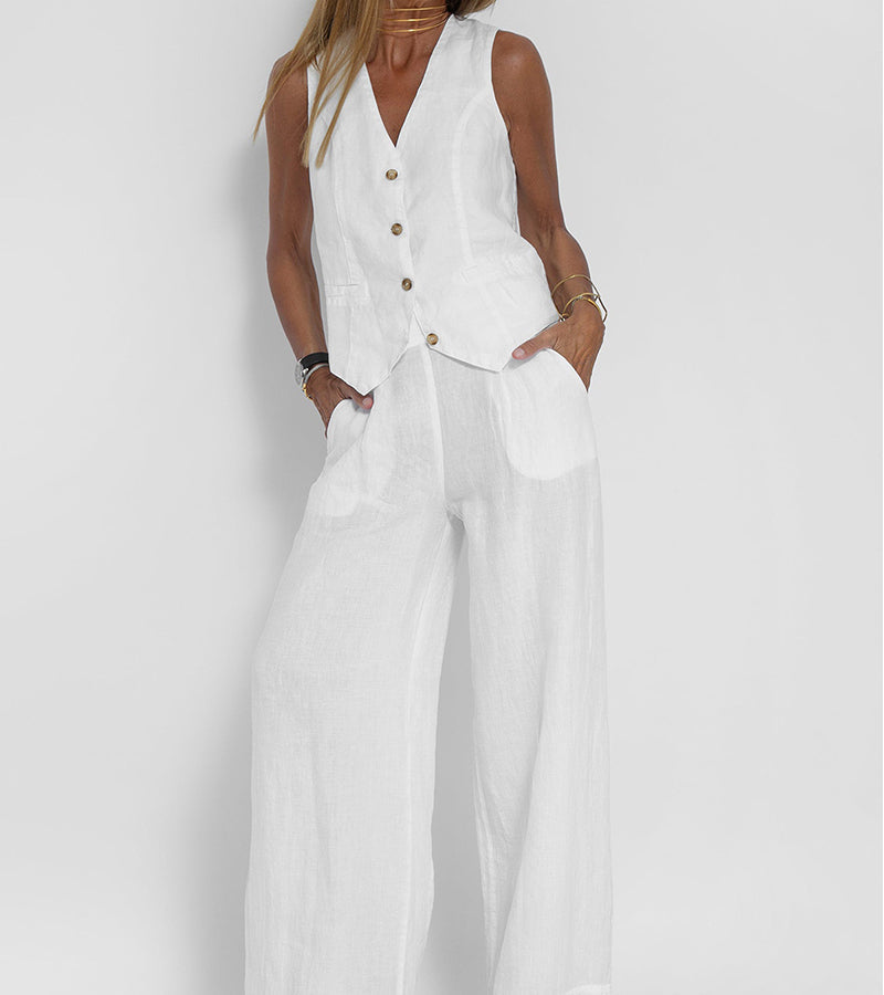 Natalie™ | Waistcoat & Wide-Leg Set