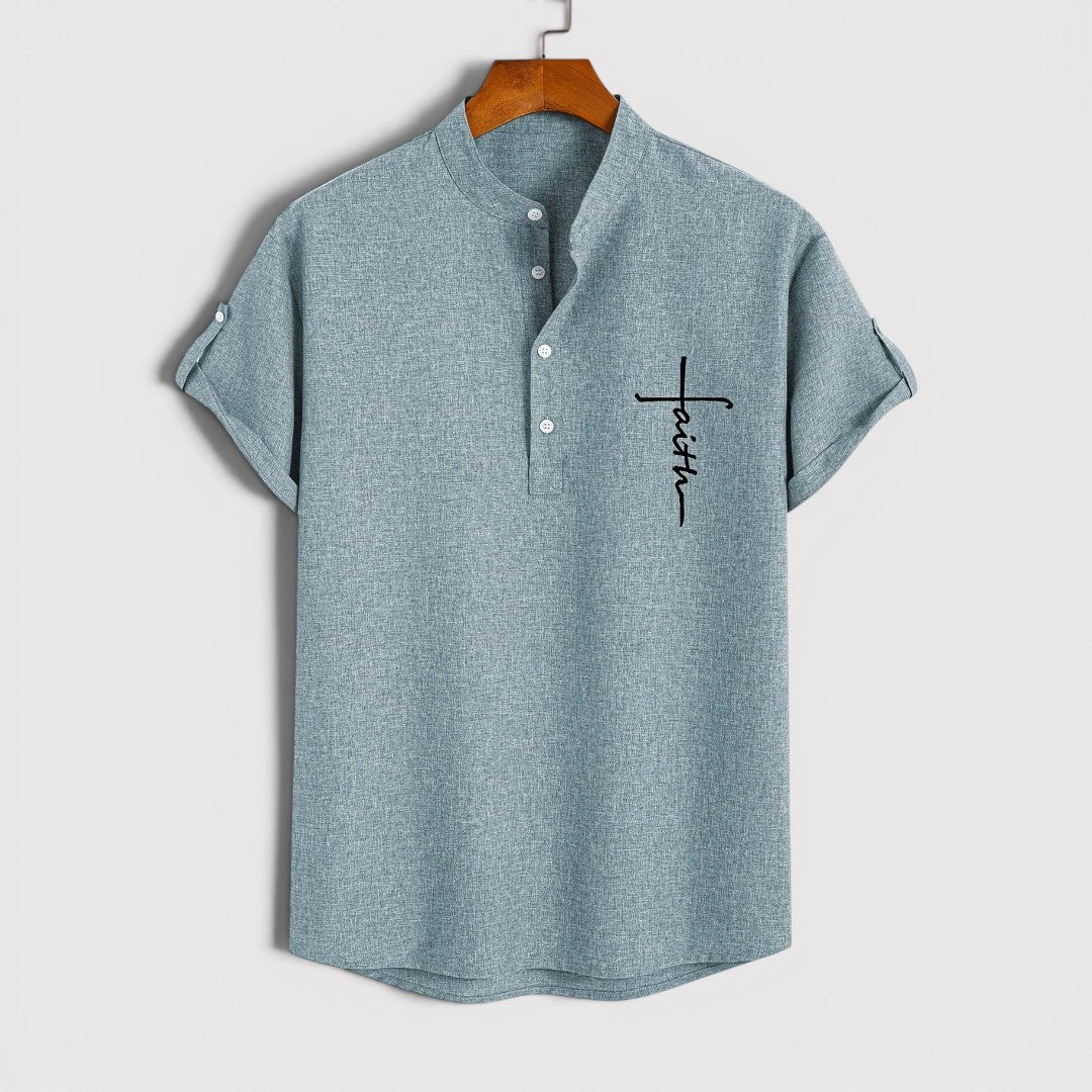 Michael Sydney men's lightweight collared shirt, front view