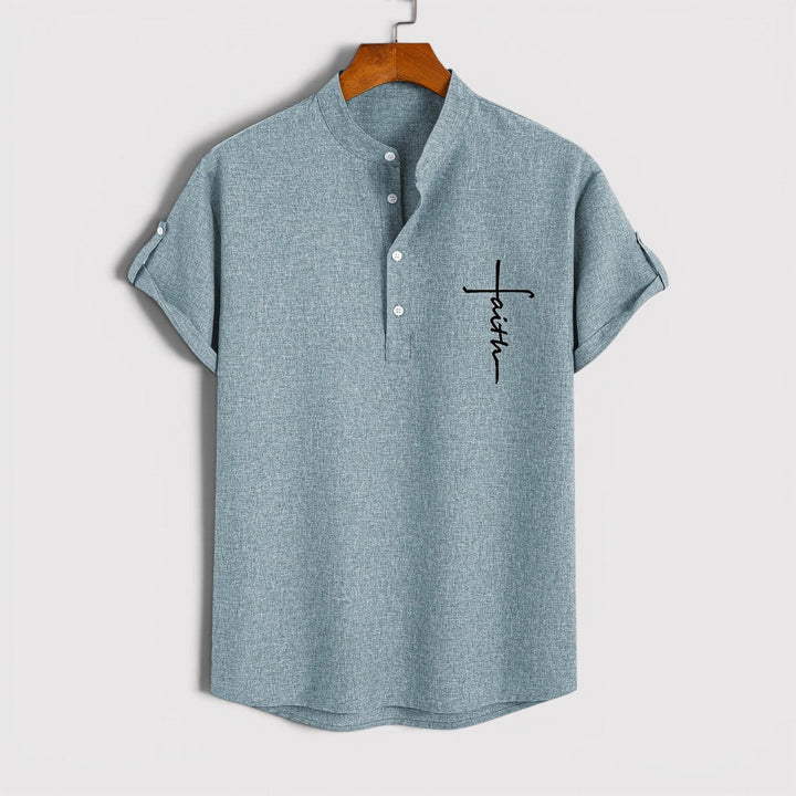 Michael Sydney men's lightweight collared shirt, front view