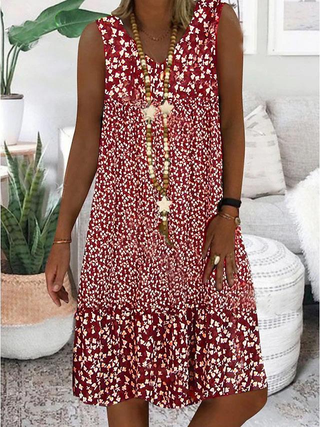 Wendy™ | Sleeveless V-Neck Floral Dress