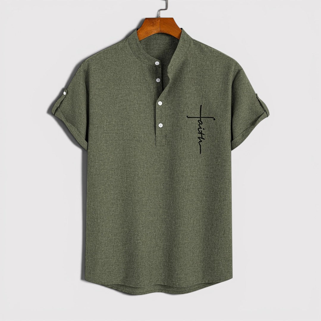 Michael Sydney men's lightweight collared shirt, front view