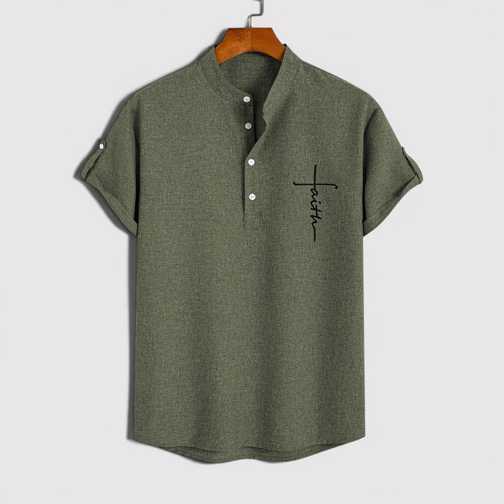 Michael Sydney men's lightweight collared shirt, front view