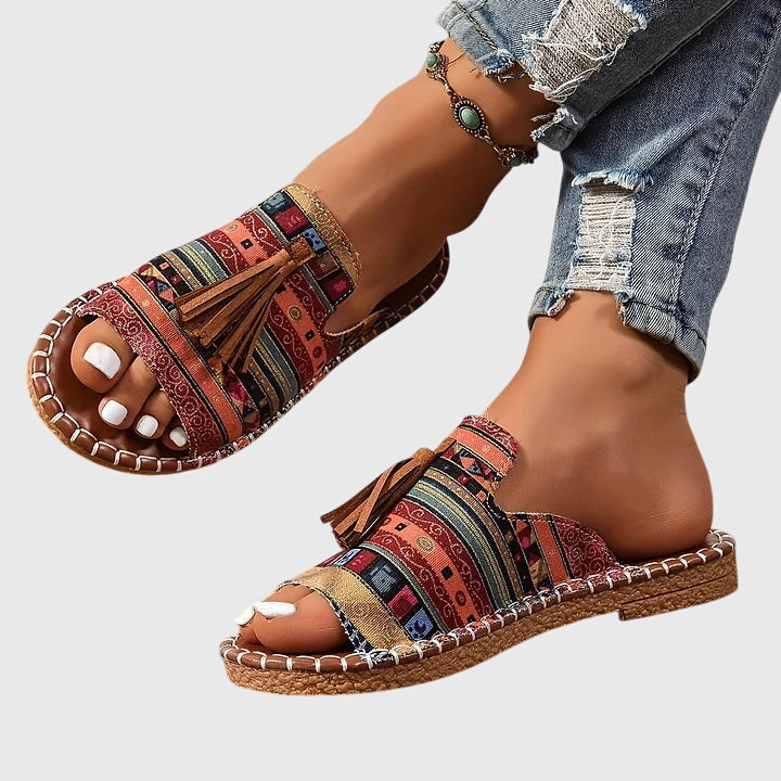 Lindsay™ | Boho Tassel Slides