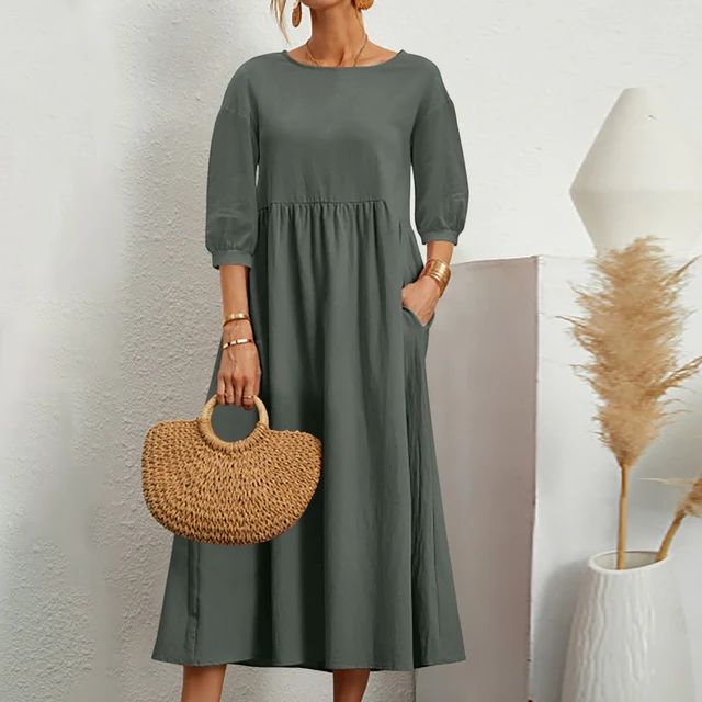 Barbara™ | Fitted Waist Midi Dress