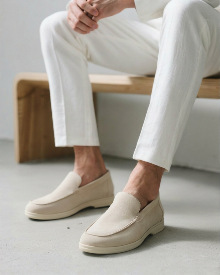 Michael Sydney men's beige loafer, side view