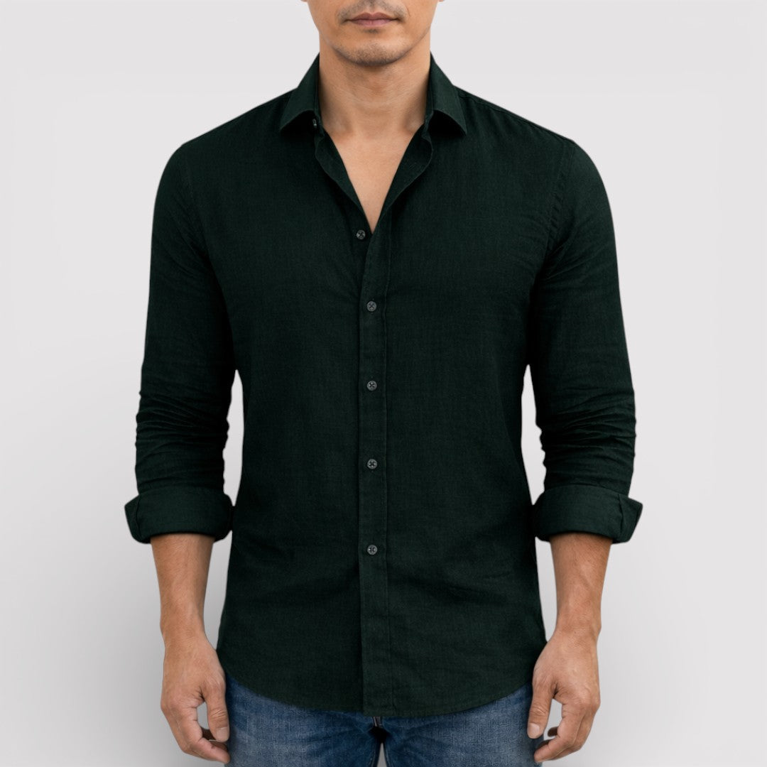 Michael Sydney men's roll-up sleeve shirt, front view