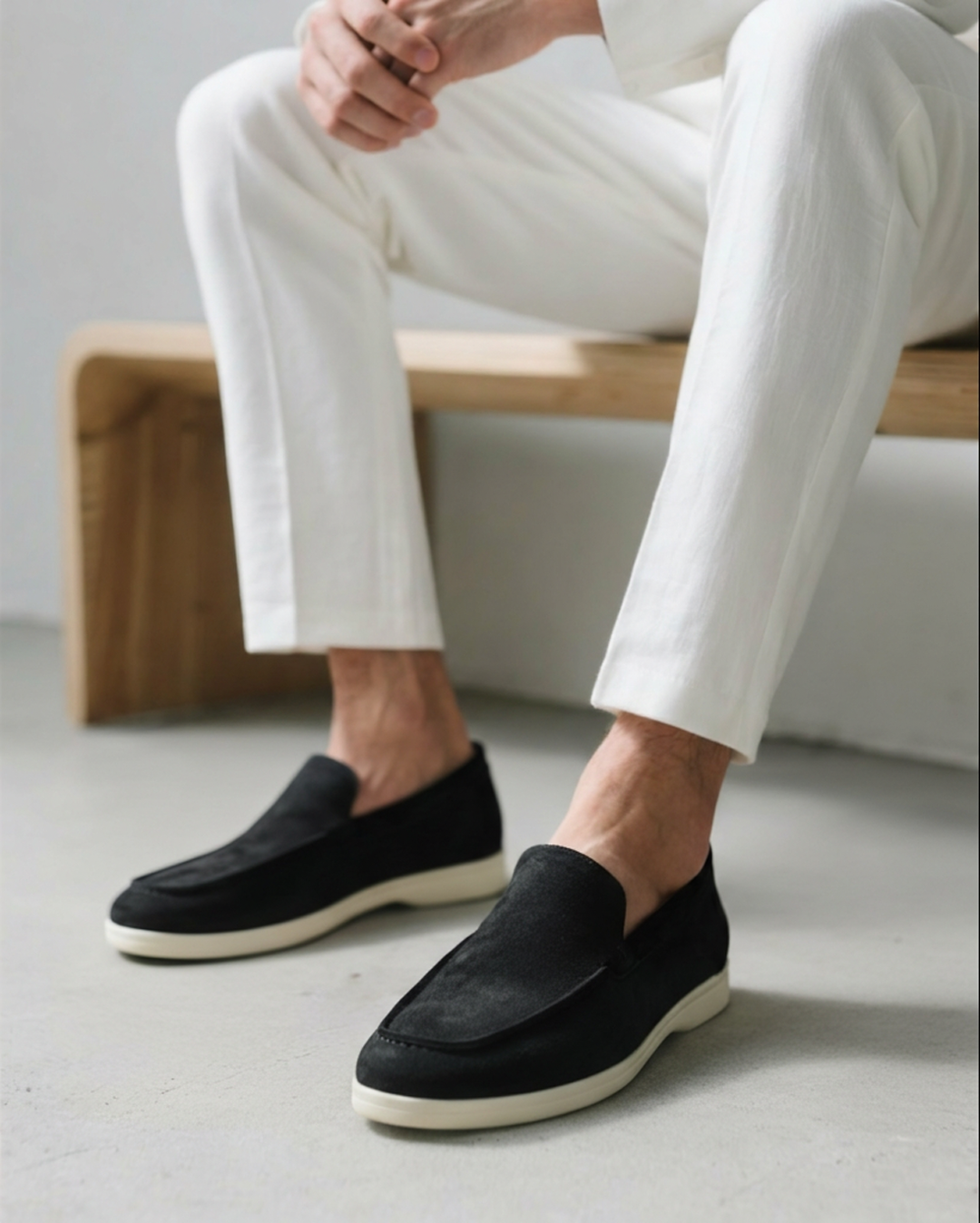 Michael Sydney men's black loafer, side view
