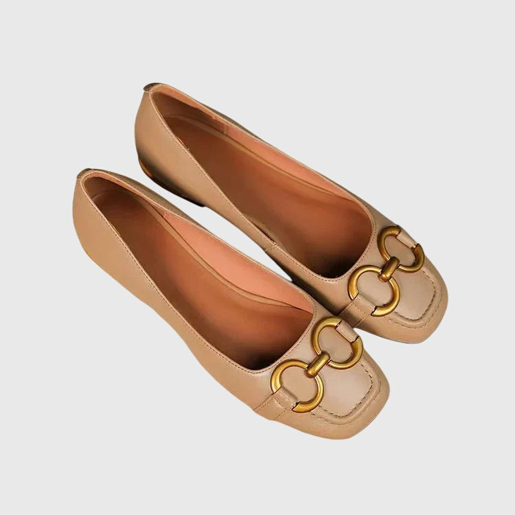 Sonja™ | Gold-Buckle Flats