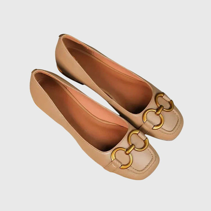 Sonja™ | Gold-Buckle Flats