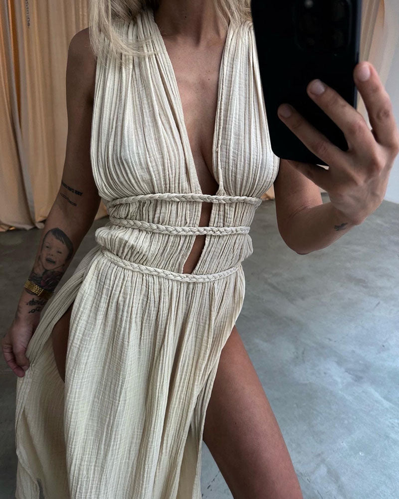 Pam™ | Textured Slit Dress