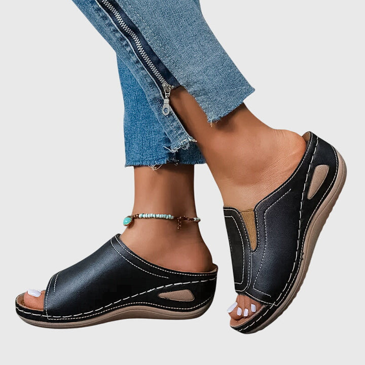 Jennifer™ | Open Toe Wedge Slides