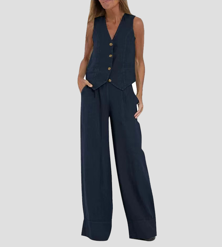 Natalie™ | Waistcoat & Wide-Leg Set