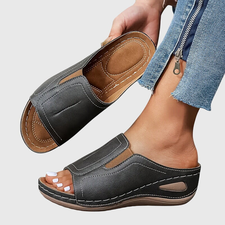 Jennifer™ | Open Toe Wedge Slides