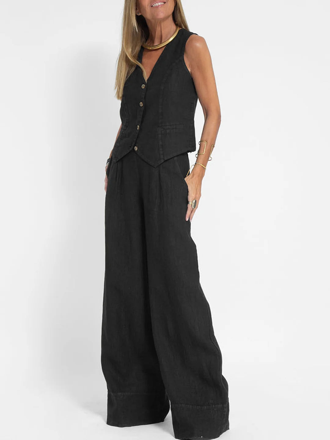Natalie™ | Waistcoat & Wide-Leg Set