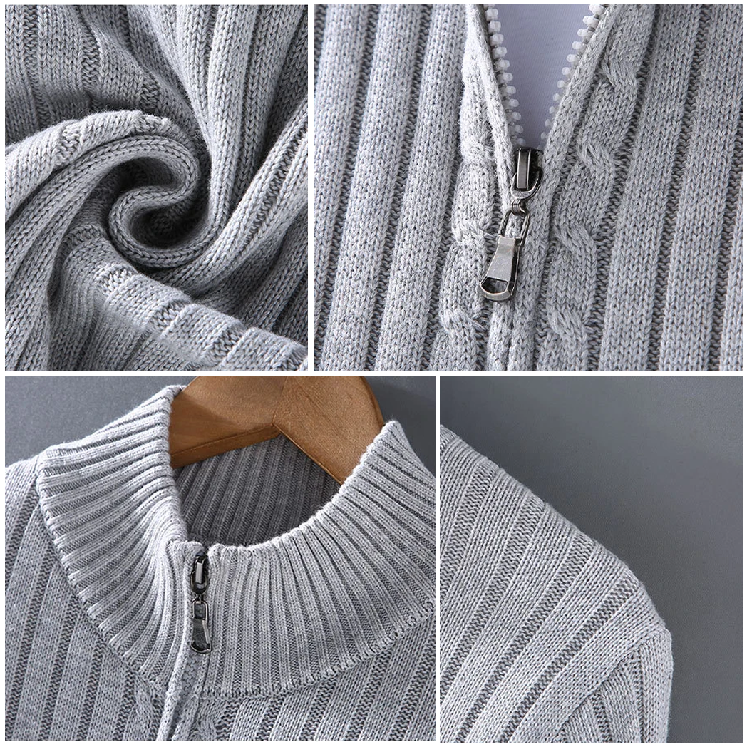 Michael Sydney men's Ribbed cardigan, front view