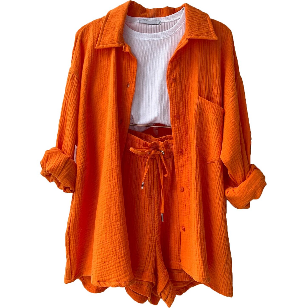 Crystal™ | Button Shirt & Shorts Set